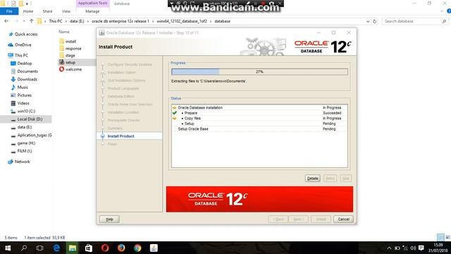 Tutorial - Install Oracle 12C 64bit смотреть онлайн