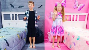 Розовый VS Черный. ЧЕЛЛЕНДЖ от Дианы и Ромы [Видео для детей]