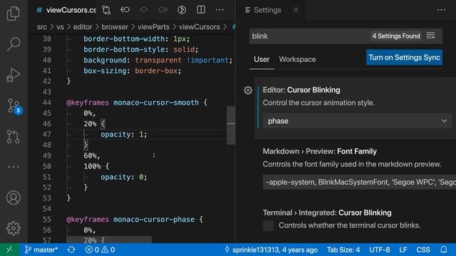 VS Code tips — The Editor: Cursor Blinking setting смотреть онлайн