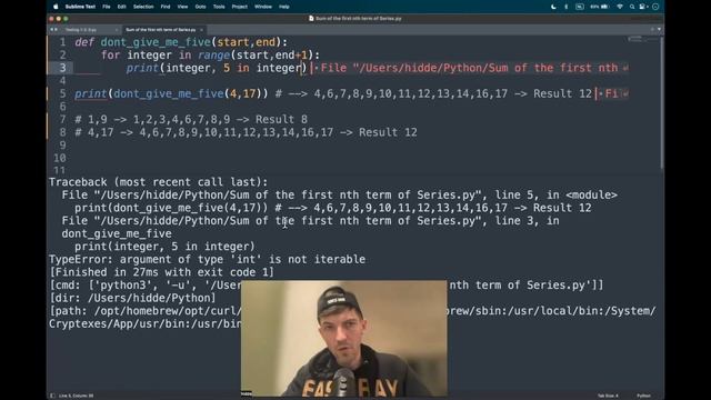 Codewars (Python?) | Don't give me five! | kyu7 смотреть онлайн