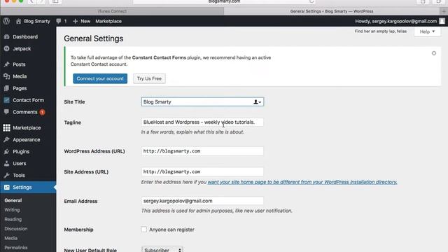 Wordpress tutorial - Change Blog Title and Tagline смотреть онлайн