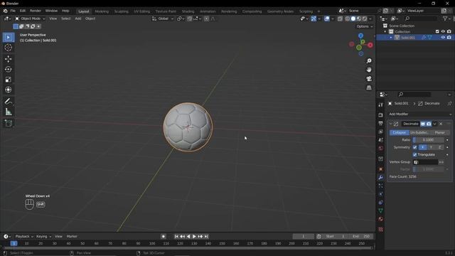Reduce the polygons count of an object in Blender смотреть онлайн