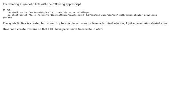 Apple: Permission denied for symbolic link смотреть онлайн