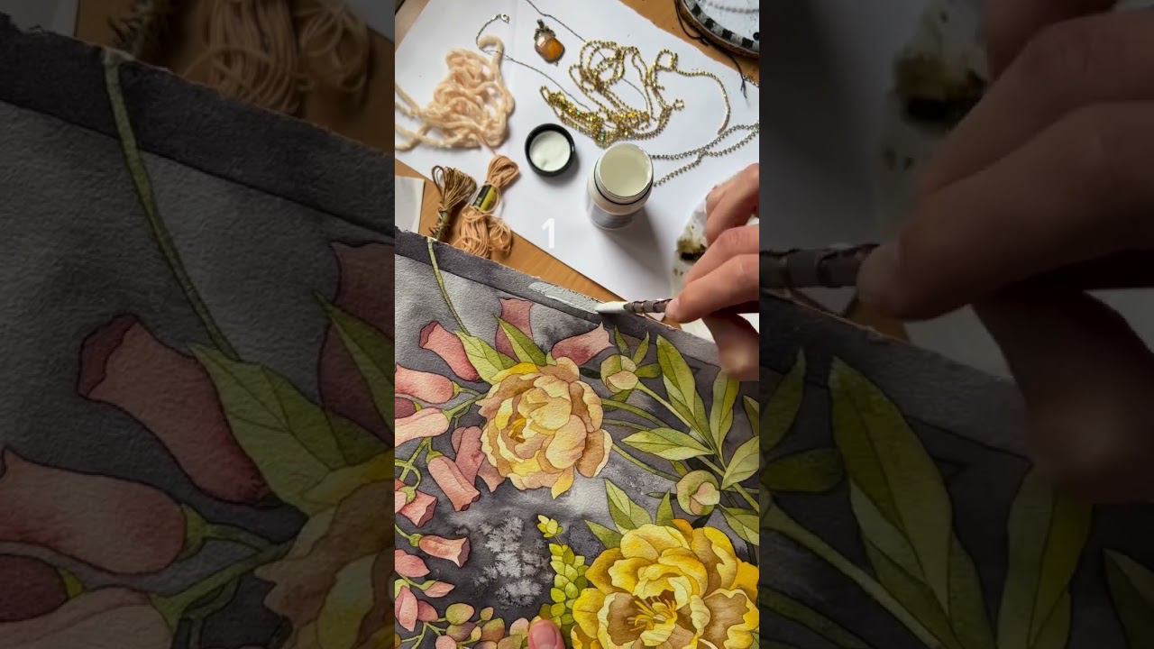 natalyisdrawing показывает пользу гуаши даже для акварелистов! Используете такие приёмы? #art #paint смотреть онлайн