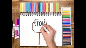 Урок рисования для детей. Рисуем знак Стоп!