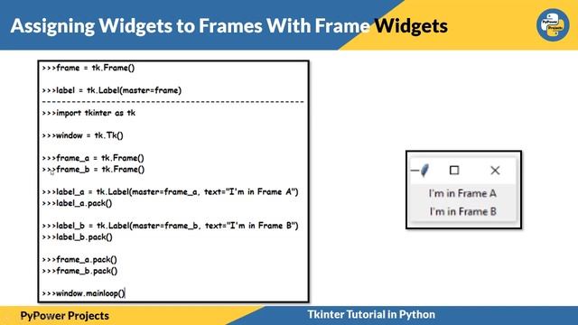 Frames in Tkinter | Tkinter Python Tutorial | PyPower смотреть онлайн