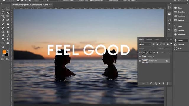 How To Place Text Behind Object And Photo in adobe Photoshop ! Dezign Thinking. смотреть онлайн