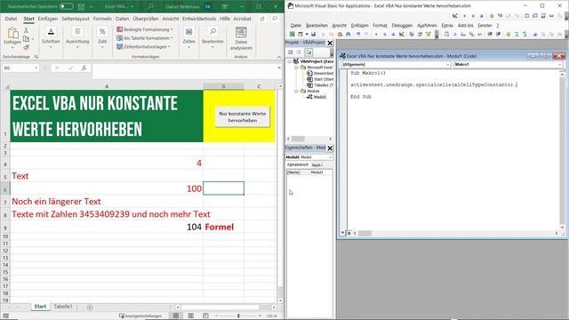 Excel VBA - Nur konstante Werte hervorheben смотреть онлайн
