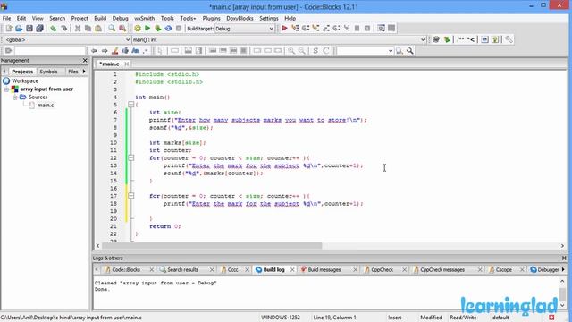 User Input for an Array in C Programming Language | Video Tutorial in Hindi смотреть онлайн