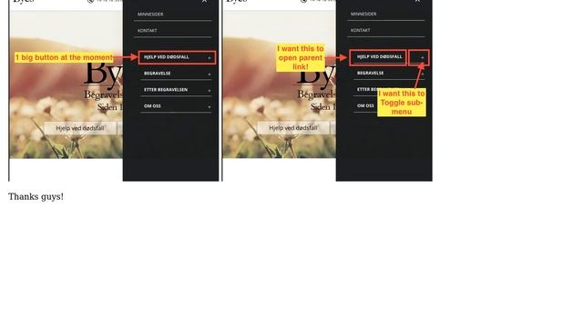 Wordpress: How can I make menu items into two seperate buttons with different functions? смотреть онлайн
