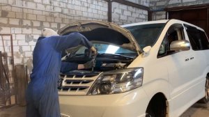Замена сайлентблоков передних рычагов Тайота Альфард. Toyota Alphard перекидка. Авто из Армении.
