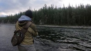 Хариус на колеблющуюся блесну.  Тайга13