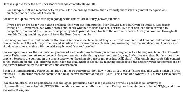 Can the higher-order oracle Turing machines simulate the lower-order machines so that the... смотреть онлайн