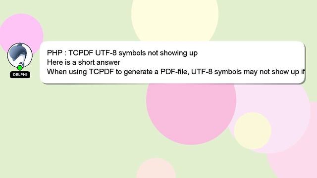 PHP : TCPDF UTF-8 symbols not showing up смотреть онлайн