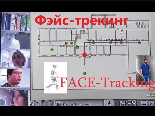 Face-tracking Маршруты людей строятся по распознаванию лиц ФЭЙС-Трекинг