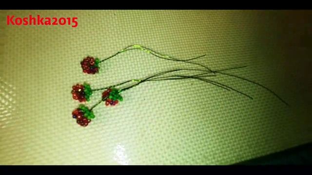#Цветы МИНИАТЮРНАЯ МАЛИНА/ЕЖЕВИКА ИЗ бисера МК от Koshka2015 - цветы из бисера, бисероплетение смотреть онлайн