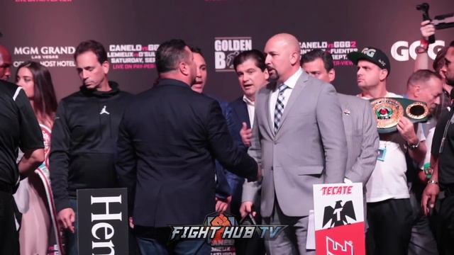 CANELO RUNS UP ON GOLOVKIN DURING WEIGH IN FACE OFF! BOTH GO NOSE TO NOSE IN HEATED WEIGH IN! смотреть онлайн