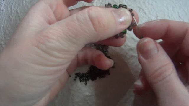 093 кулон из твинов, бисера и бусин, pendant of twin beads, seed beads and beads смотреть онлайн