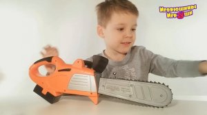 Детская Бензопила Powerline распаковка обзор Kids Chainsaw unboxing & review