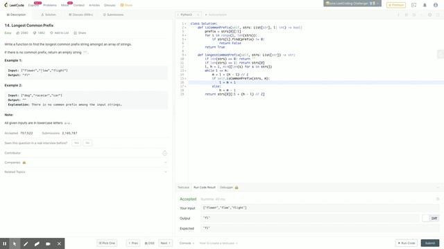 [ru] LeetCode - 14. Longest Common Prefix смотреть онлайн
