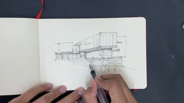 ASMR Drawing | Architectural sketch using Pilot Fountain Pen Kukano смотреть онлайн