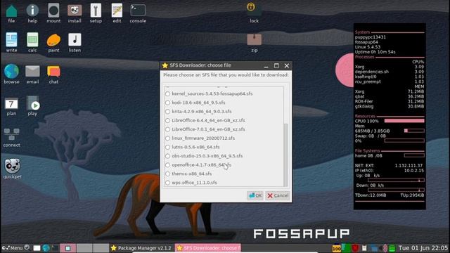 Puppy Linux (Fossapup64 9.5) Live Session on Virtual Box смотреть онлайн