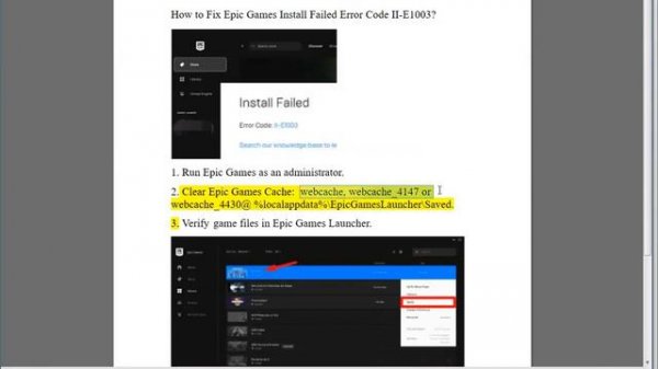 Fix Epic Games Install Failed Error Code II-E1003