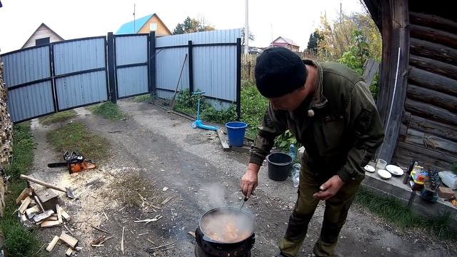 Готовим плов в Сибири.Плов из риса Дев-Зира.Отмечаем последнюю борозду и покупку мотоблока. смотреть онлайн