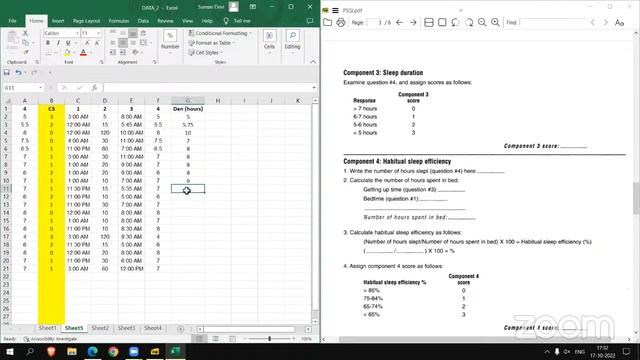 How to score PSQI using Excel | Part-3 | Calculation of C3 & C4 | Research | SVYASA, BANGALORE смотреть онлайн
