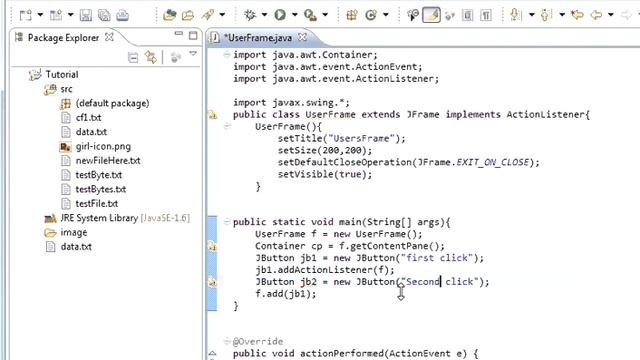 Java programming Lesson 59 GUI : Adding Buttons with ActionListener and FlowLayout LayoutManager. смотреть онлайн