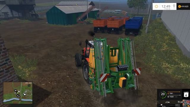 FS2015 - Один российский край - 89 - работа на кране и полив полей удобрением