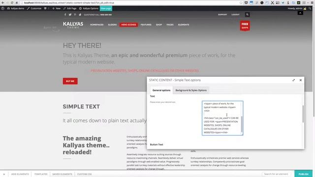 Static content - Simple text (Page Builder Element in Kallyas WordPress theme v4.0 ) смотреть онлайн
