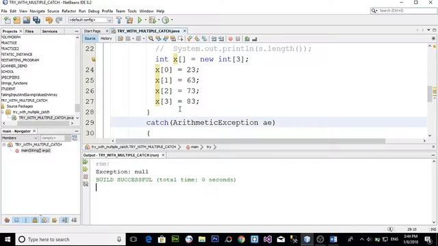TRY BLOCK WITH MULTIPLE CATCHES IN JAVA (URDU / HINDI) смотреть онлайн