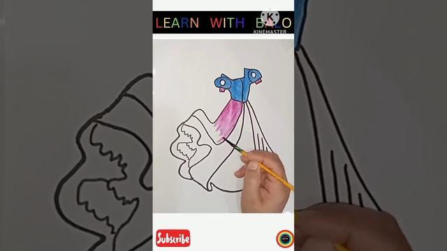 Easy Drawing for kids/Beautiful Dress With Glitter #fashion #illustration #satisfying #creativeart смотреть онлайн