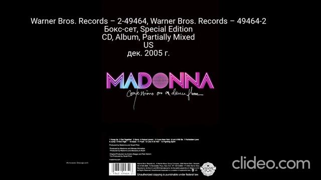 Все издания альбома (CD) - Madonna - Confessions On A Dance Floor Часть 1 смотреть онлайн