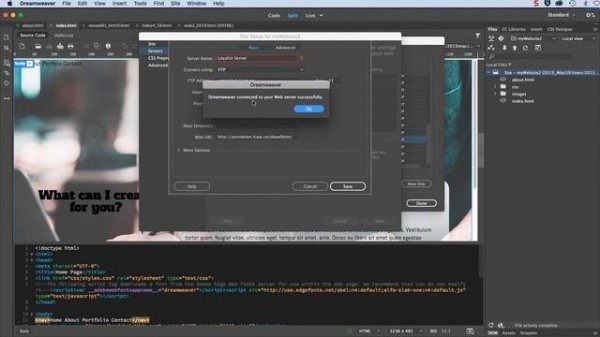 Remote Server Setup in Dreamweaver - Note Login and server address have changed -