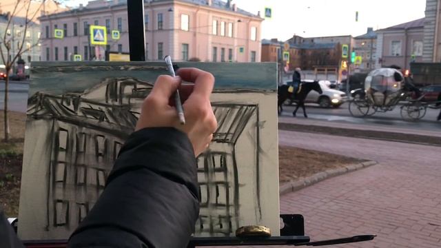 Рисуем дом. Пленэр в Питере смотреть онлайн