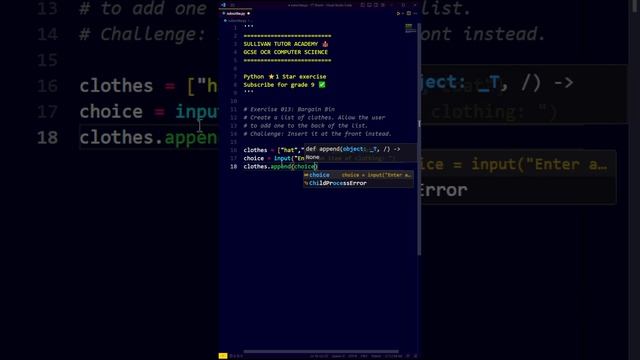 .APPEND() LIST - Python GCSE (Beginner) смотреть онлайн