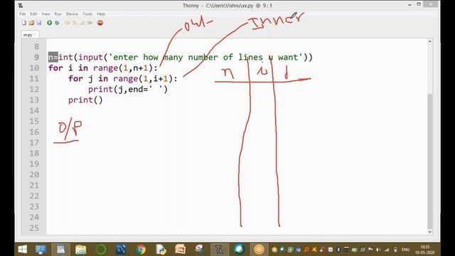 Number Pattern Programs in Python | Print Numbers in Right Triangle Shape смотреть онлайн