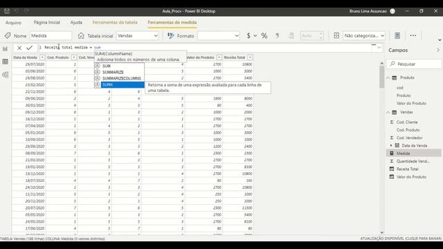 Power BI - Como usar a SUMX - Receita total (SUMX vs SUM) смотреть онлайн
