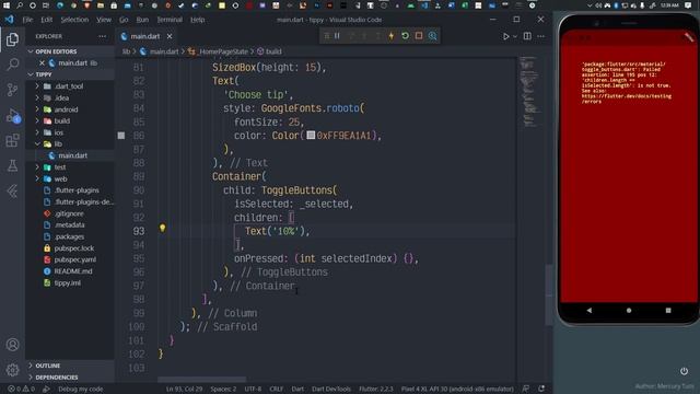 FLUTTER TUTORIAL: BUILDING THE UI OF TIPPY TIP CALCULATOR - EP 8 смотреть онлайн