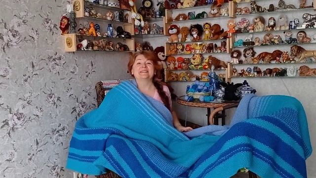 Вязание. Плед спицами. смотреть онлайн