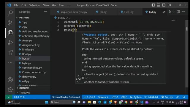 string datatype in python ll Bytes Data Type in python ll Bytearray Data Types in Python смотреть онлайн