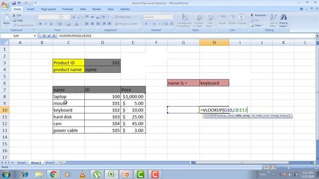 Vlookup and index function in excel 2007|urdu/hindi| смотреть онлайн