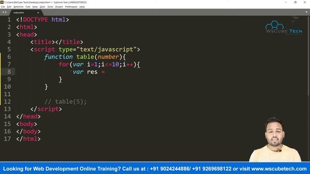What is the JavaScript Program to Print the Table of any Number using the Function смотреть онлайн