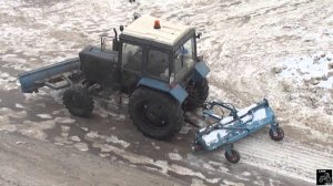 Minsk tractor MTZ-82 milling /// МТЗ-82 фрезеровка льда.