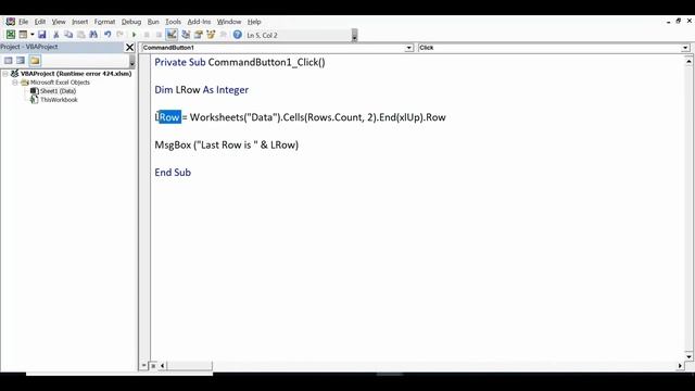 Run-time error '424' object required - Identify and Fix it смотреть онлайн