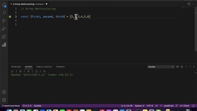 Array destructuring in JavaScript смотреть онлайн