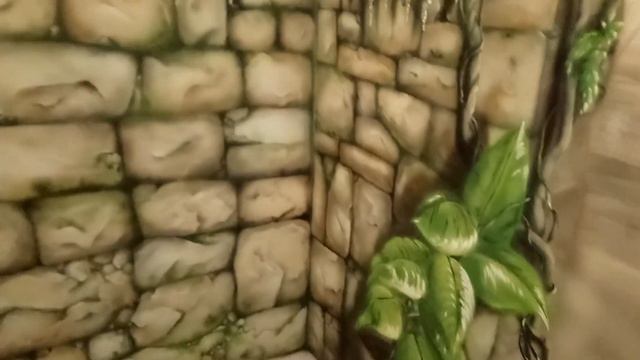 Аэрография /каменная кладка/глициния / смотреть онлайн