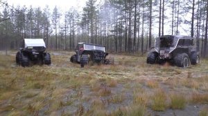 Череповецкие покатушки на вездеходах.  Болотное бездорожье, стоянка на озере.  Часть 2